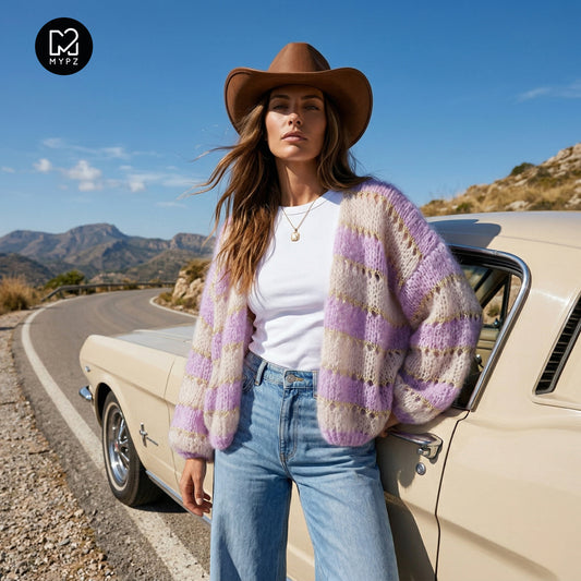 Knitting kit – MYPZ Light Mohair Cardigan Macha No10 (ENG-NL-DE-FR-ES)