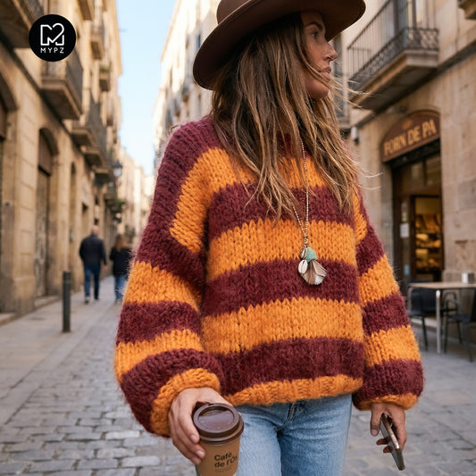 Knitting pattern – MYPZ Chunky Alpaca Pullover Merlot No15 – Beginner (ENG-NL-DE)