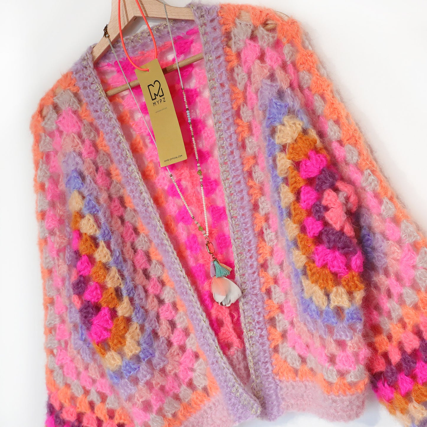 Crochet kit - MYPZ Hexagon Cardigan Pink Vibes (ENG-NL-DE-FR)