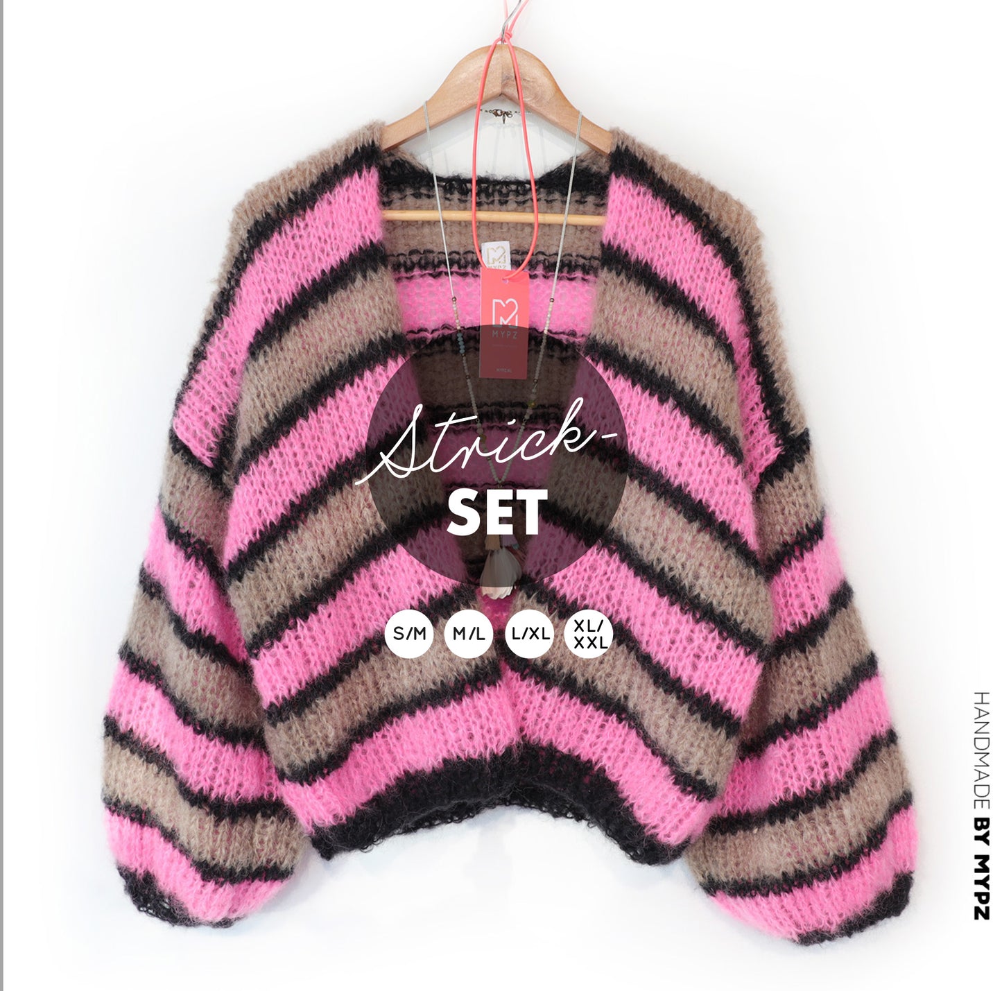 Knitting kit – MYPZ Short Light Mohair Cardigan Zumy No10 (ENG-NL-DE)