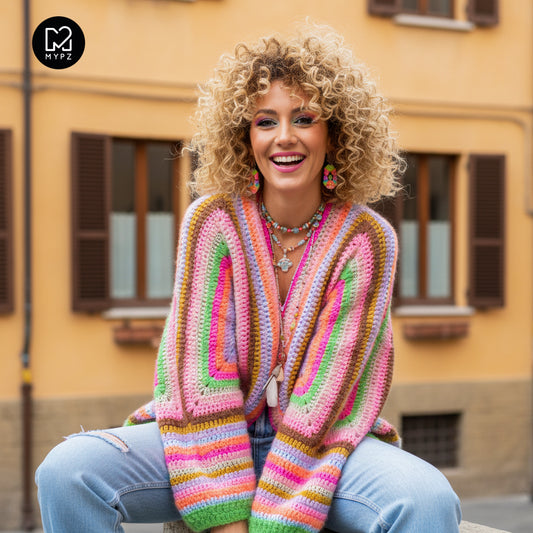 Crochet kit - MYPZ Hexagon Cardigan Vibrant Soul (ENG-NL-DE-FR-ES)