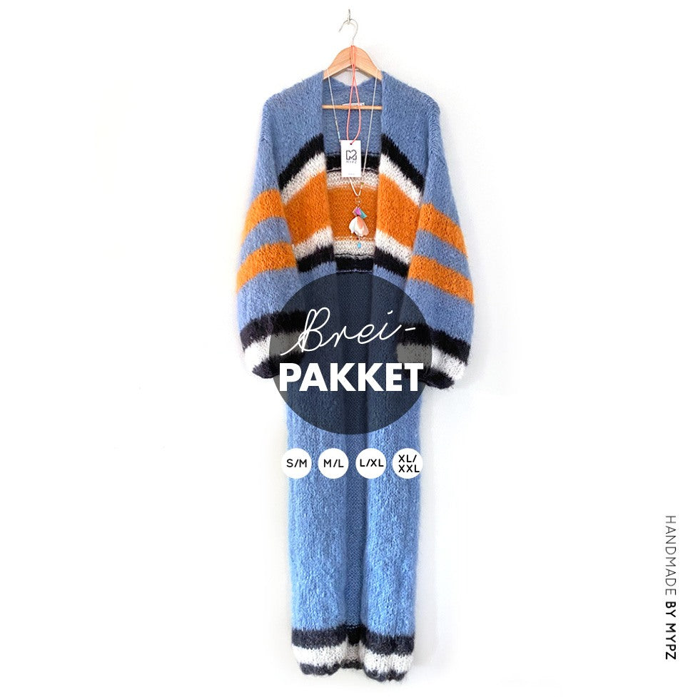 MYPZ breipakket lang mohair vest cool blue no10