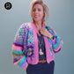 MYPZ Chunky Mohair Granny square cardigan Purple Candy