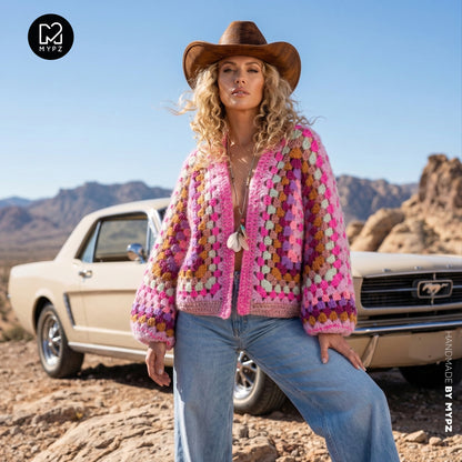 Crochet kit - MYPZ Hexagon Cardigan Pink Mojito (ENG-NL-DE)
