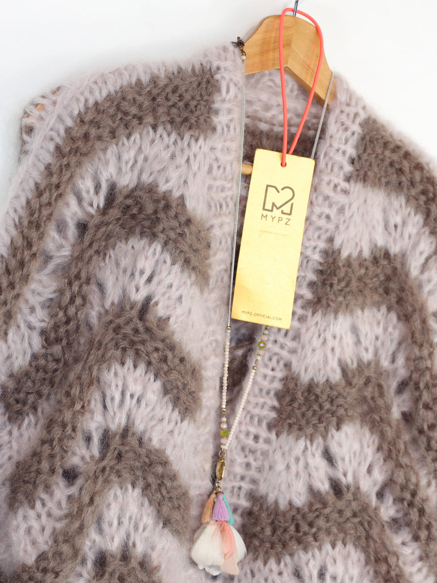 MYPZ Short Chunky Mohair Cardigan Stonies Wave