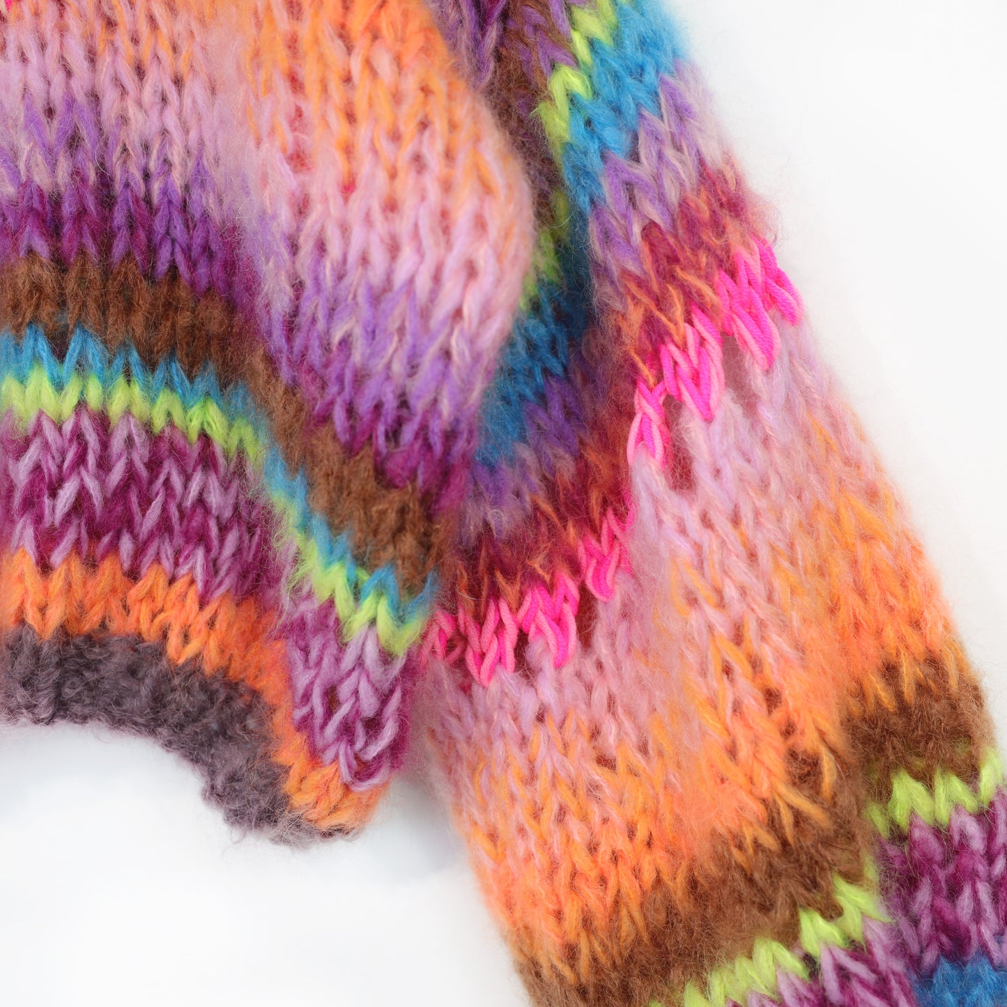 MYPZ Short Chunky Mohair Pullover Neon Hearts