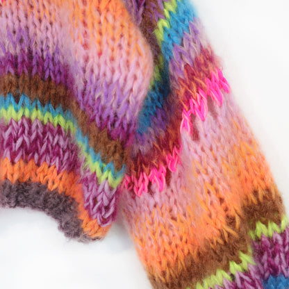 MYPZ Short Chunky Mohair Pullover Neon Hearts