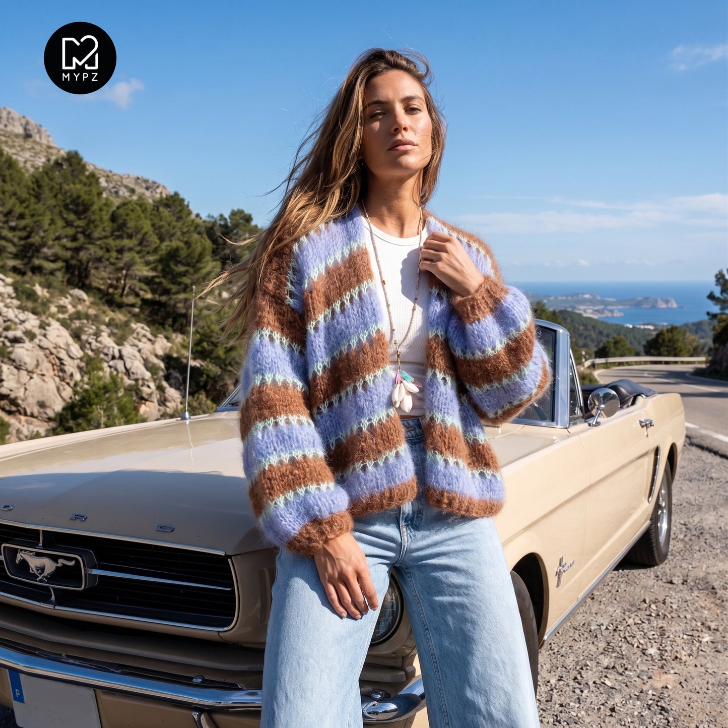 Knitting kit – MYPZ Light Mohair Cardigan Royal Coco No10 (ENG-NL-DE)