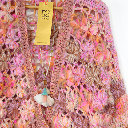 Crochet kit - MYPZ Short Wildflower cardigan Pecan (ENG-DE-NL-ES-FR-IT-DA-SV-NO)
