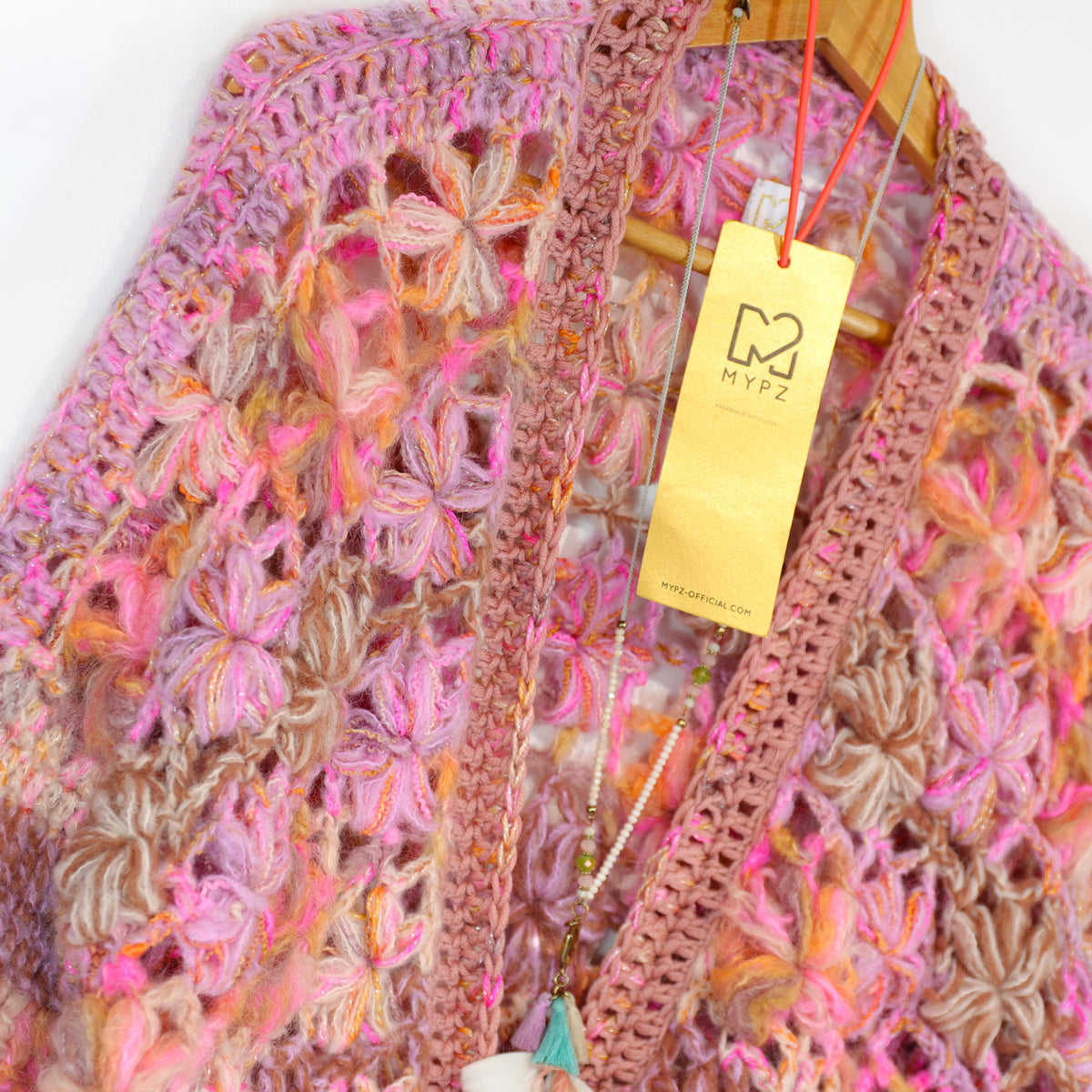 Crochet kit - MYPZ Short Wildflower cardigan Pecan (ENG-DE-NL-ES-FR-IT-DA-SV-NO)
