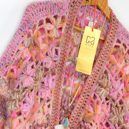 Crochet kit - MYPZ Short Wildflower cardigan Pecan (ENG-DE-NL-ES-FR-IT-DA-SV-NO)
