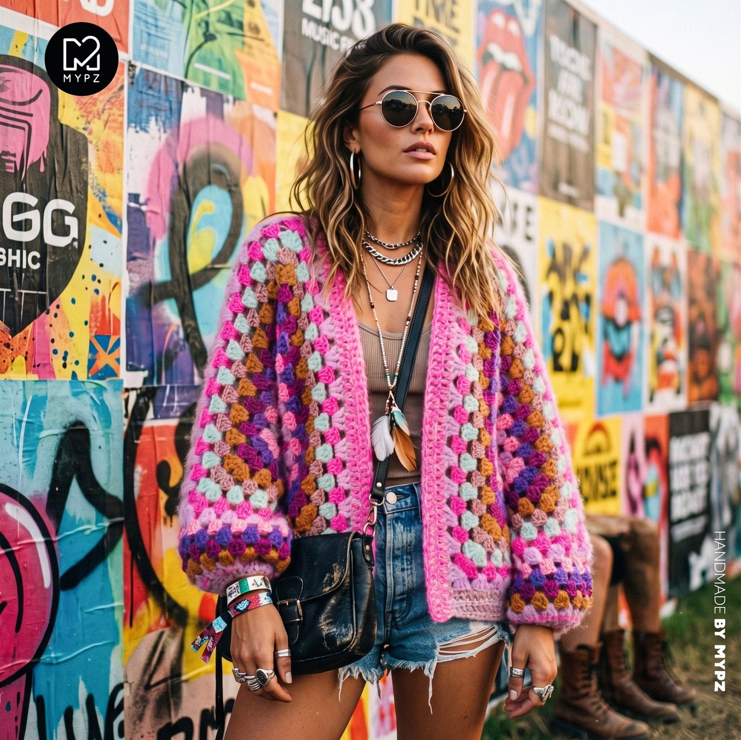 Crochet kit - MYPZ Hexagon Cardigan Violet Pop (ENG-NL-DE)