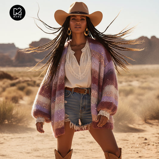 Knitting Kit – Chunky Mohair Cardigan Whisper Rose No.12 (ENG-NL-DE