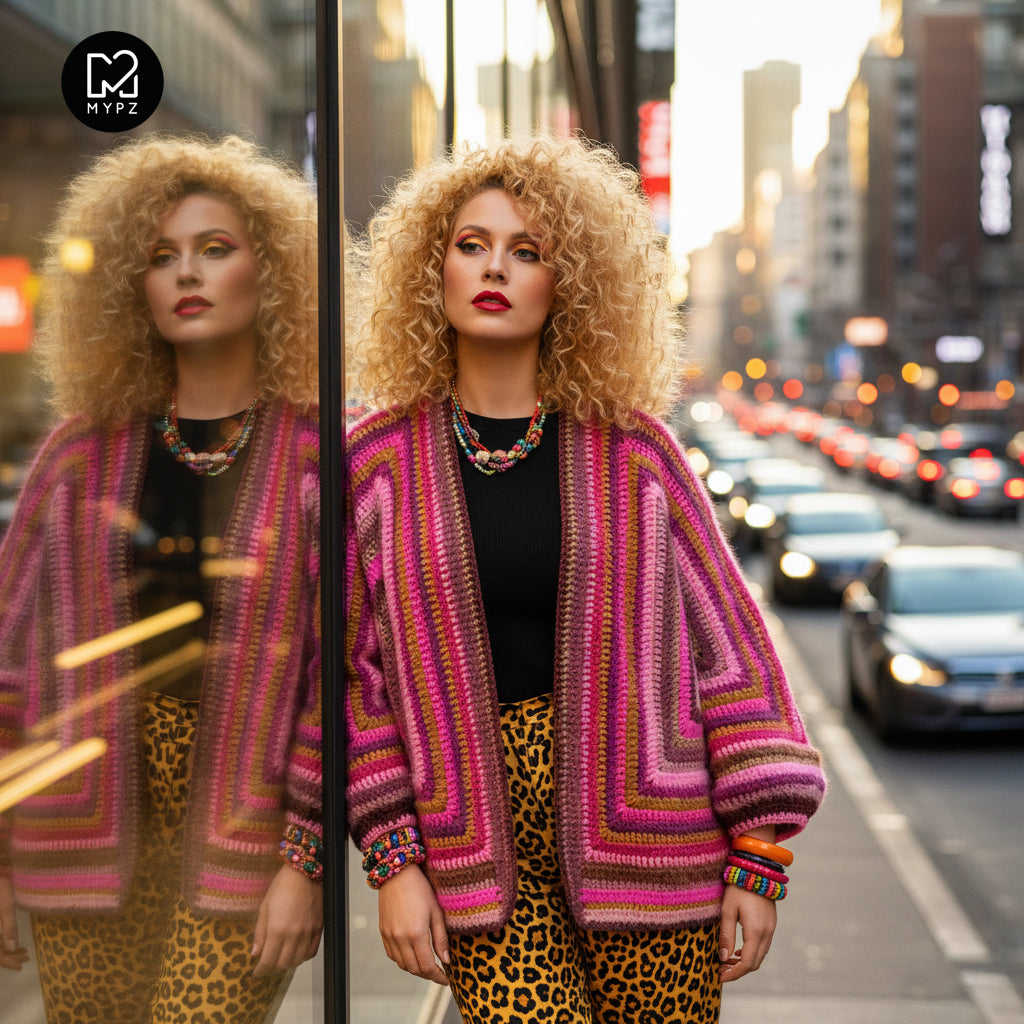 Chunky Mohair cardigan Burgundy