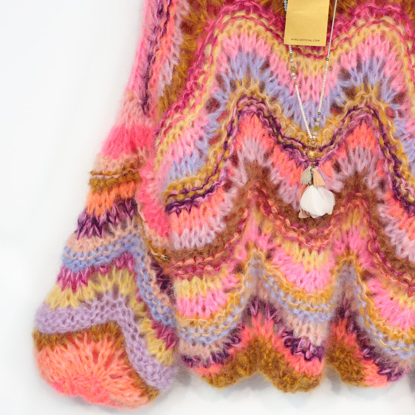 Knitting Kit – Chunky Mohair Pullover Colorflow Wave No.12 (ENG-NL-DE)