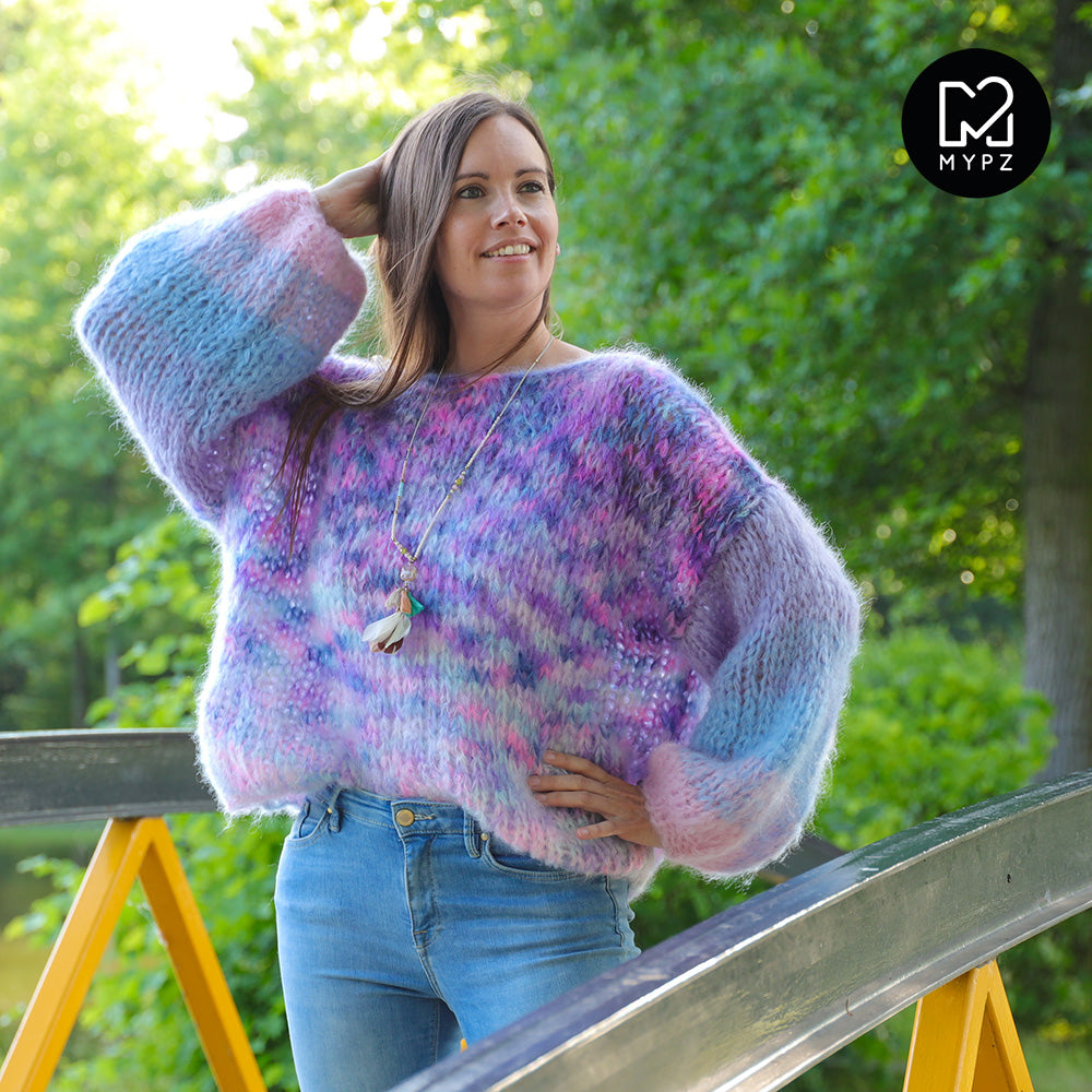 MYPZ Chunky Mohair Pullover Heliotrope