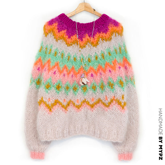 Knitting Kit – MYPZ Chunky Topdown Mohair Pullover Snowberry No.12 (ENG-DE-NL-ES-FR-IT-DA-SV-NO)