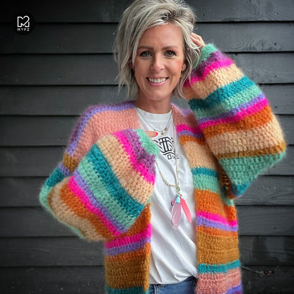 Crochet kit - Chunky Mohair cardigan Gemstone (ENG-NL)