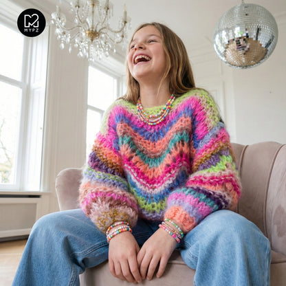 Knit pattern – MYPZ Chunky Mohair KIDS Pullover Wave No12 (ENG-NL-DE)