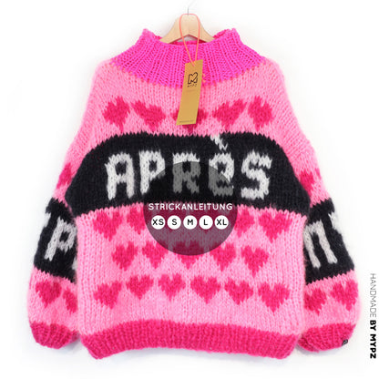 Knitting pattern – MYPZ Chunky Mohair Ski Love Pullover Pink No.9 (ENG-NL-DE)