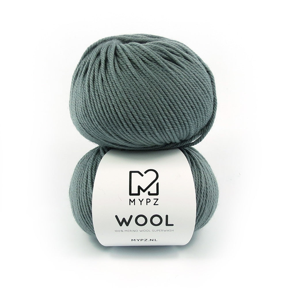 MYPZ 100% ARAN MERINO WOOL Green grey