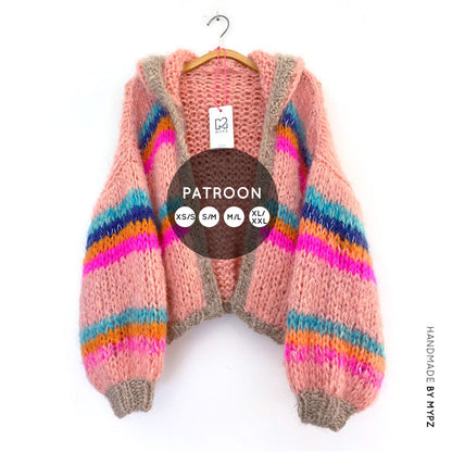 MYPZ breipatroon chunky bombervest met capuchon