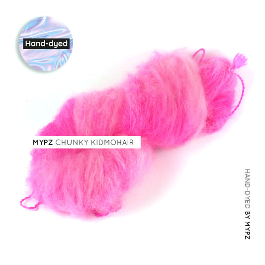 MYPZ hand-dyed chunky kidmohair Neon Pink