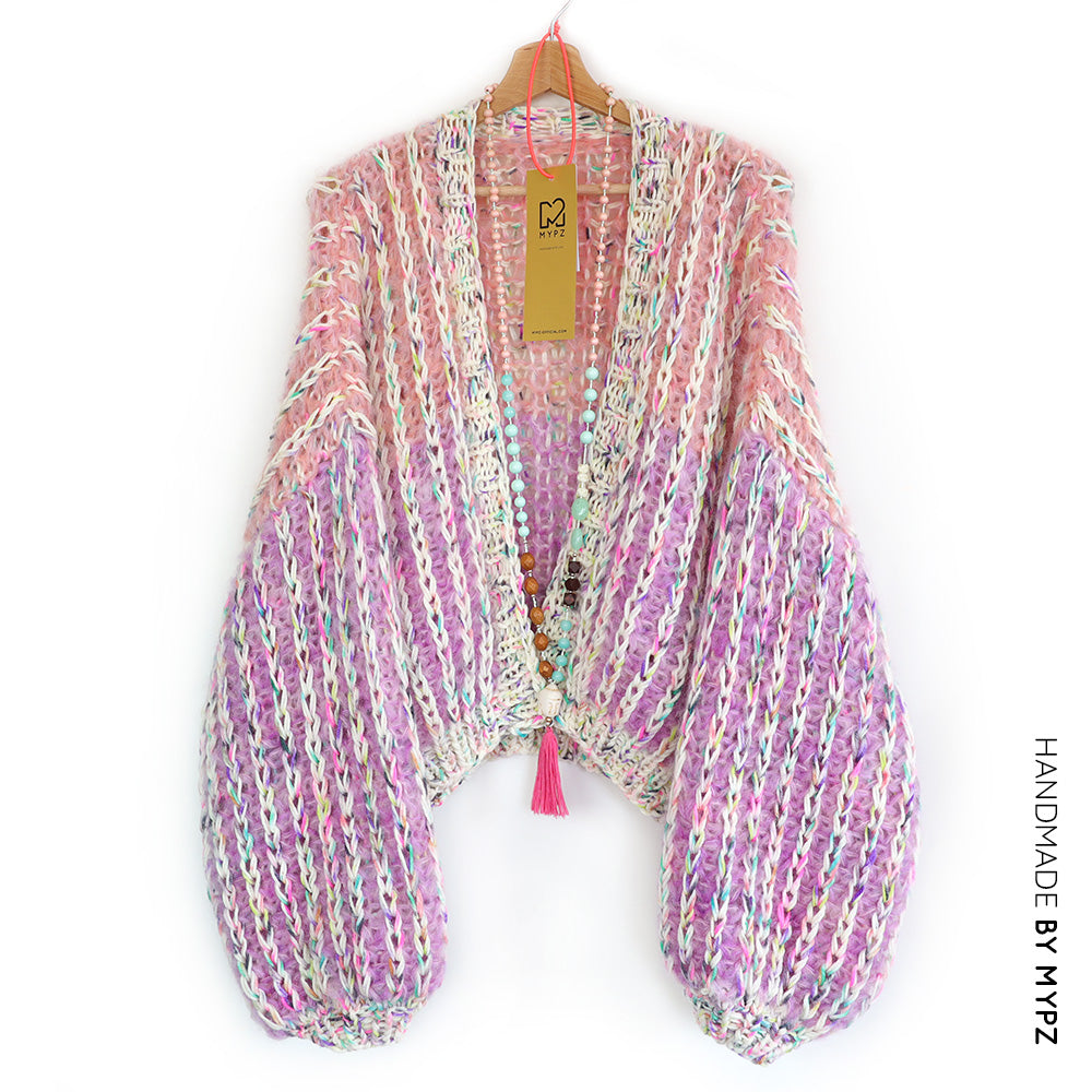 Knitting Kit – MYPZ Short Chunky Mohair Rib Cardigan Blush No.12 (ENG-NL)