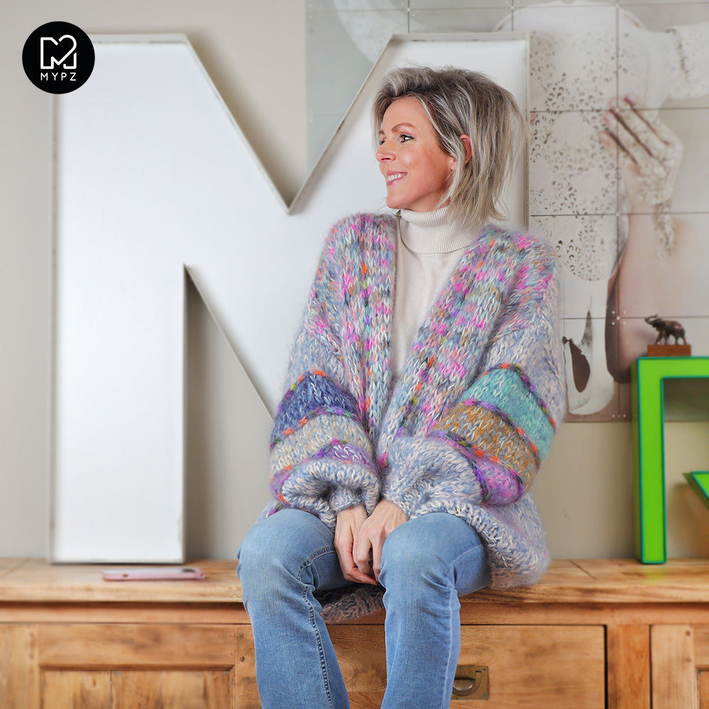 MYPZ Chunky Mohair-Wool Cardigan Vibrant