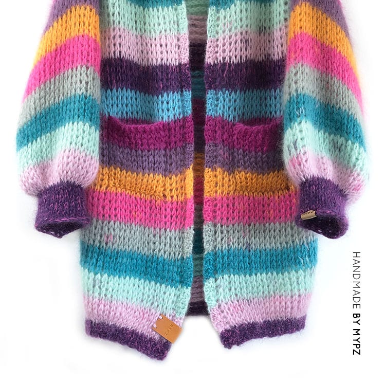 MYPZ colored mohair cardigan half long