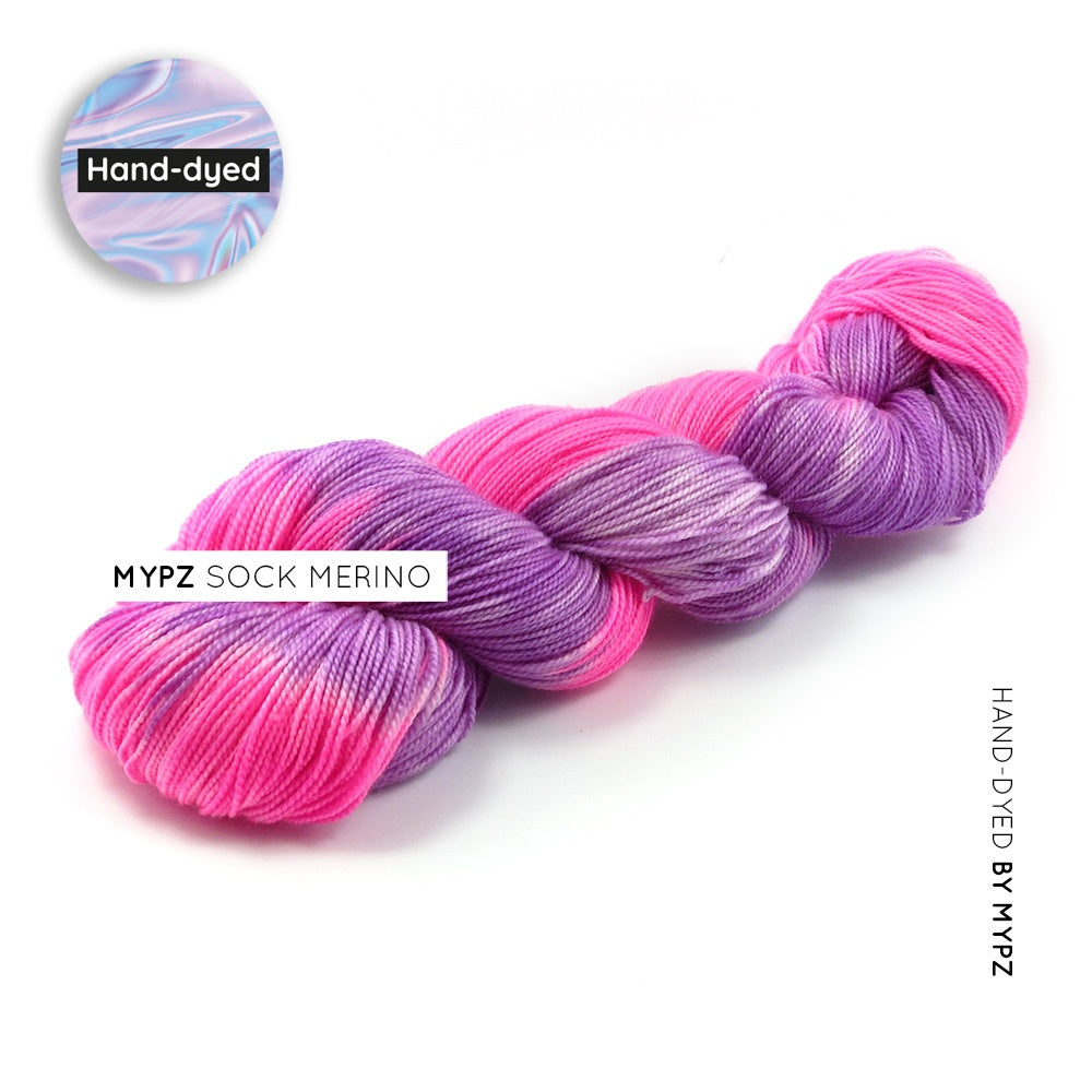 MYPZ Hand-dyed Sock Merino Purple Pink