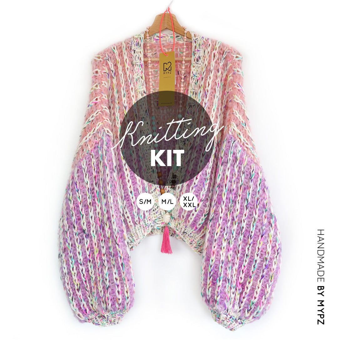 Knitting Kit – MYPZ Short Chunky Mohair Rib Cardigan Blush No.12 (ENG-NL)