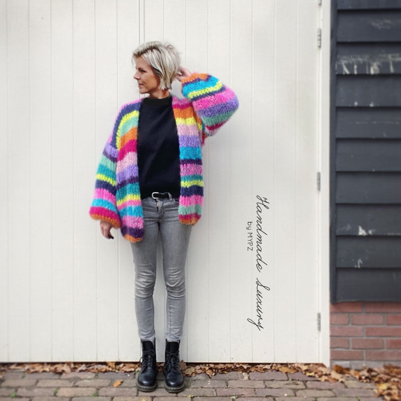 Oversized 2025 rainbow cardigan