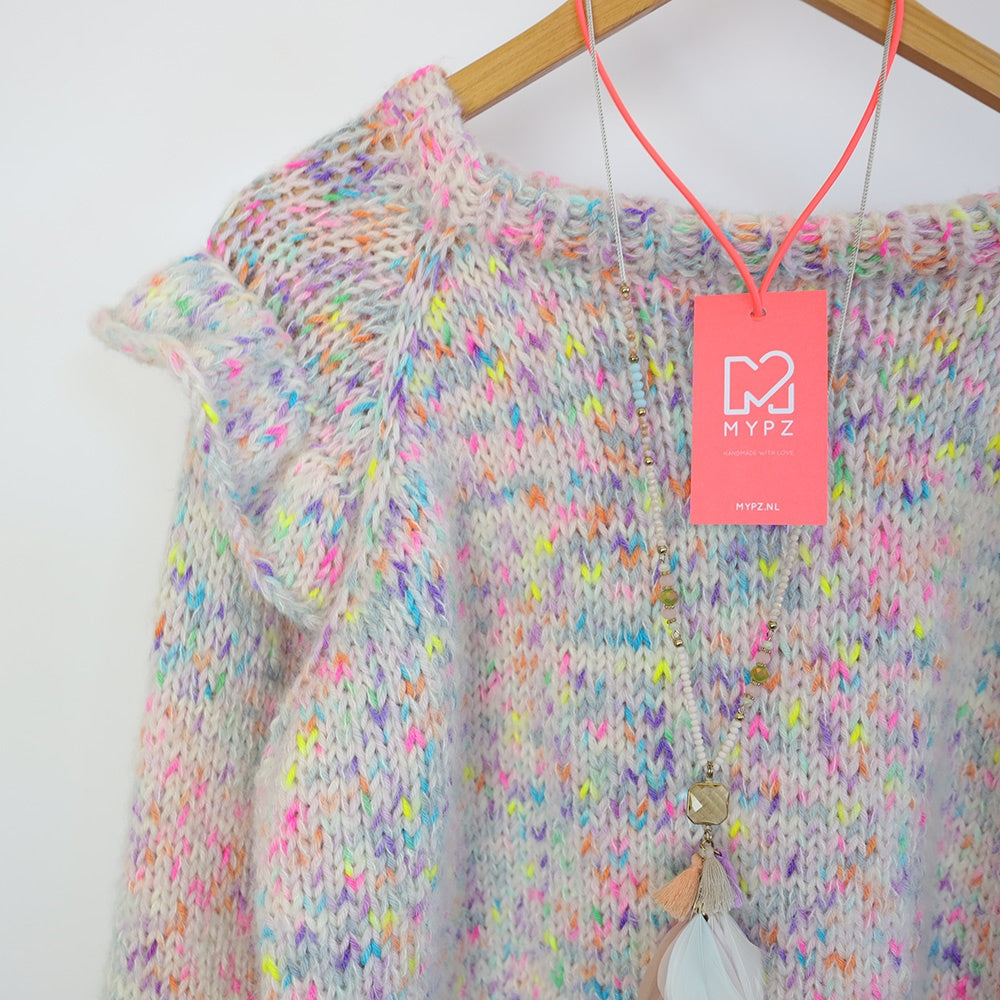 MYPZ Top-down ruffle confetti sweater no6